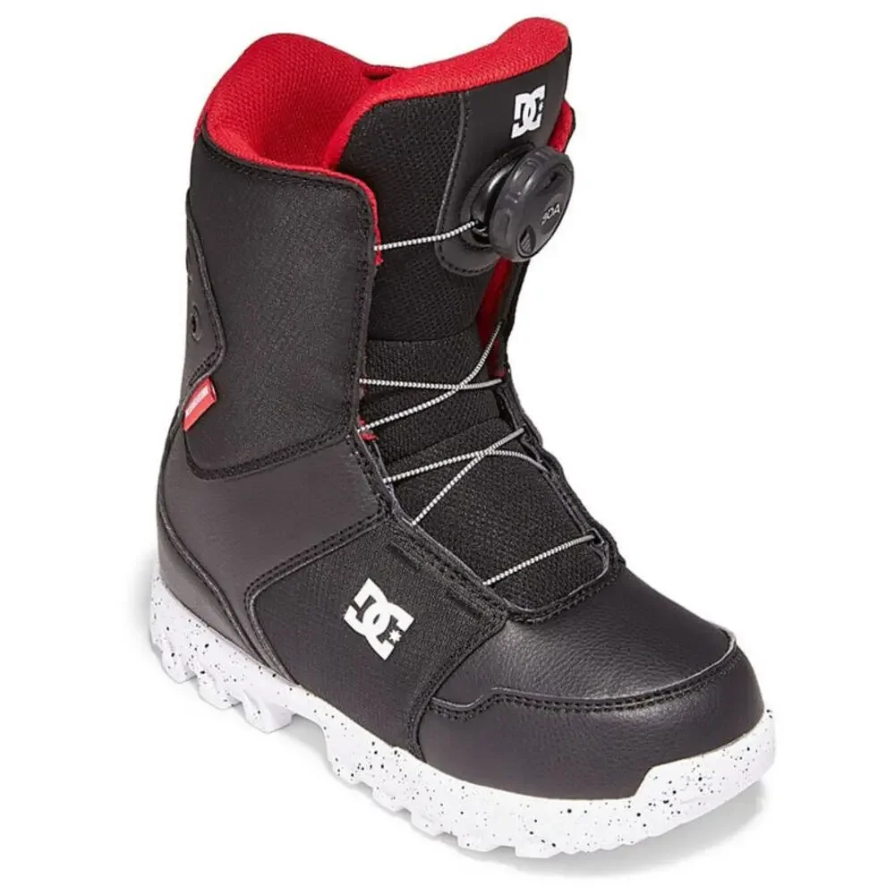 DC Scout Snowboard Boots Kids Youth Size 4 Red Black Winter Grunge